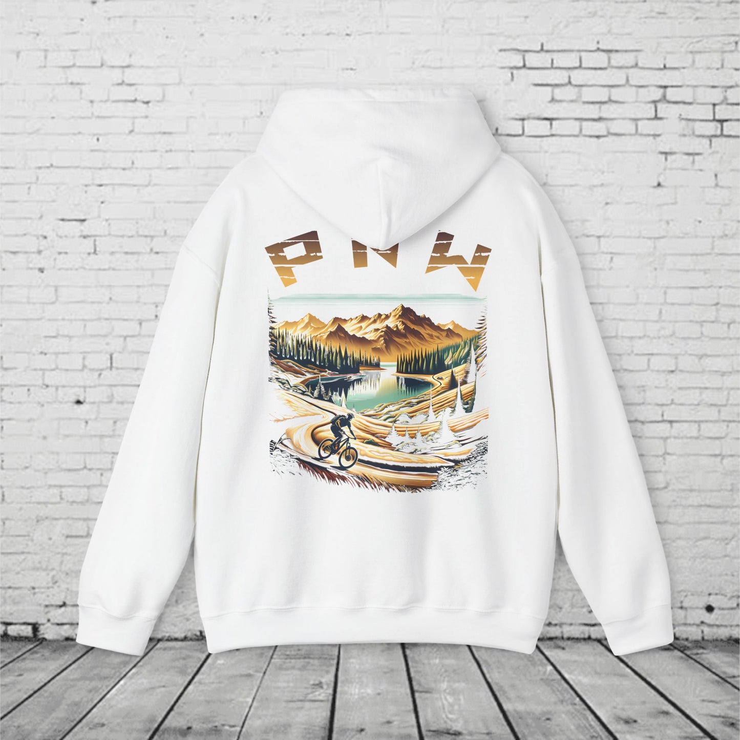 PNW Mountain Biking Hoodie – Retro Pacific Northwest MTB Adventure Sweatshirt