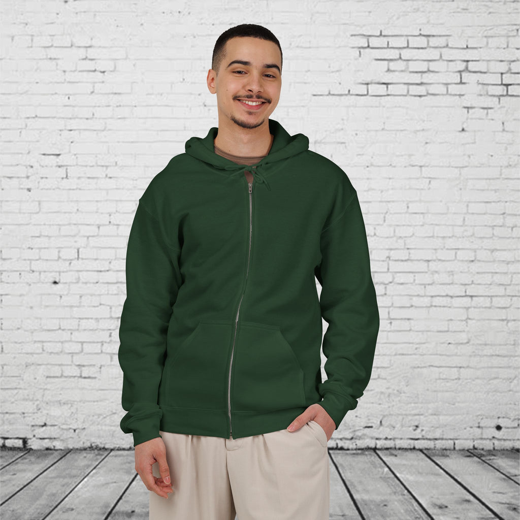 Pacific Northwest Mountain Lake Full-Zip Hoodie – PNW Evergreen Outdoor Back Graphic