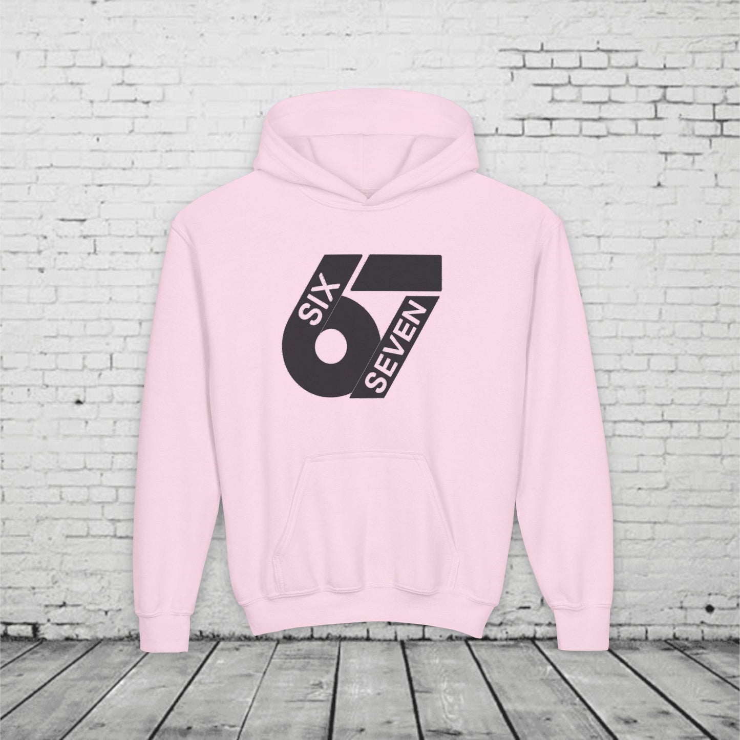 Kids 6 7 Hoodie | Modern Bold Number Graphic | SIX SEVEN Minimalist Hoodie for Boys Girls | Birthday Gift | Cool Number Shirt Style