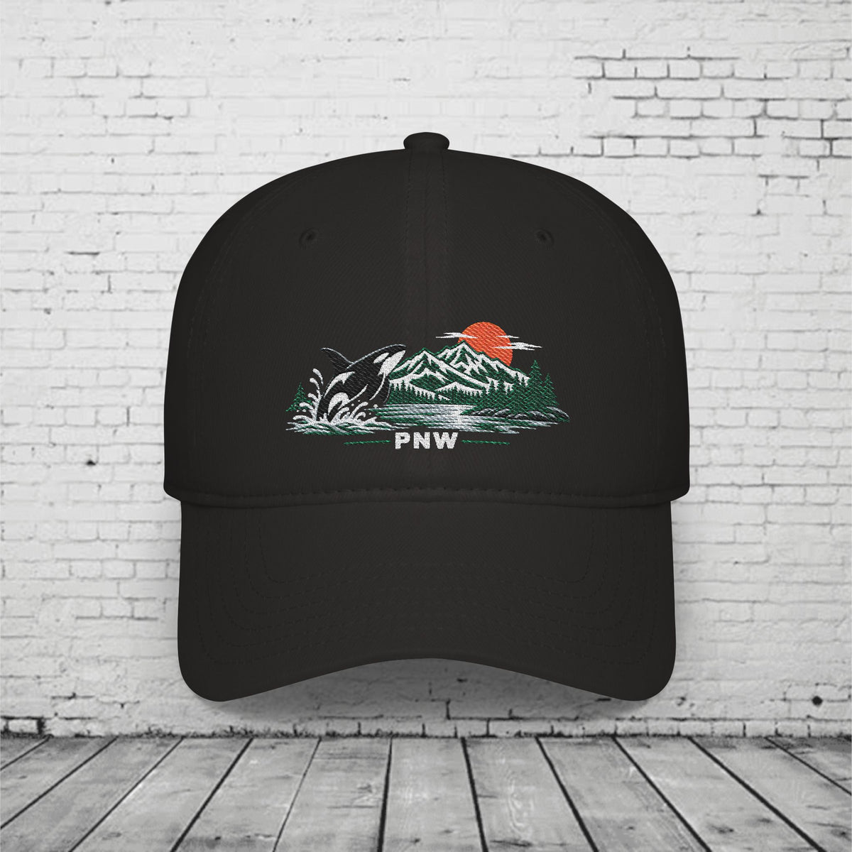 PNW Breaching Orca Embroidered Low Profile Cap – Pacific Northwest Mountain & Ocean Hat
