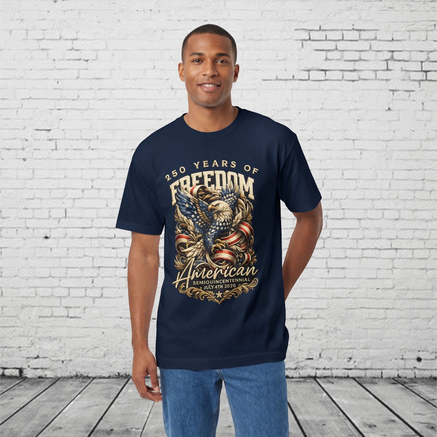 250 Years of Freedom American Eagle Tee | Patriotic July 4th 2026 Semiquincentennial Unisex T-Shirt