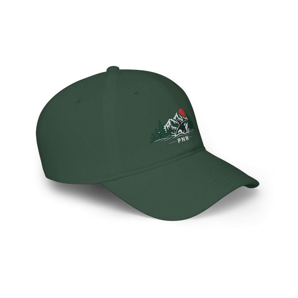 PNW Orca Embroidered Low Profile Cap – Pacific Northwest Mountain & Ocean Dad Hat