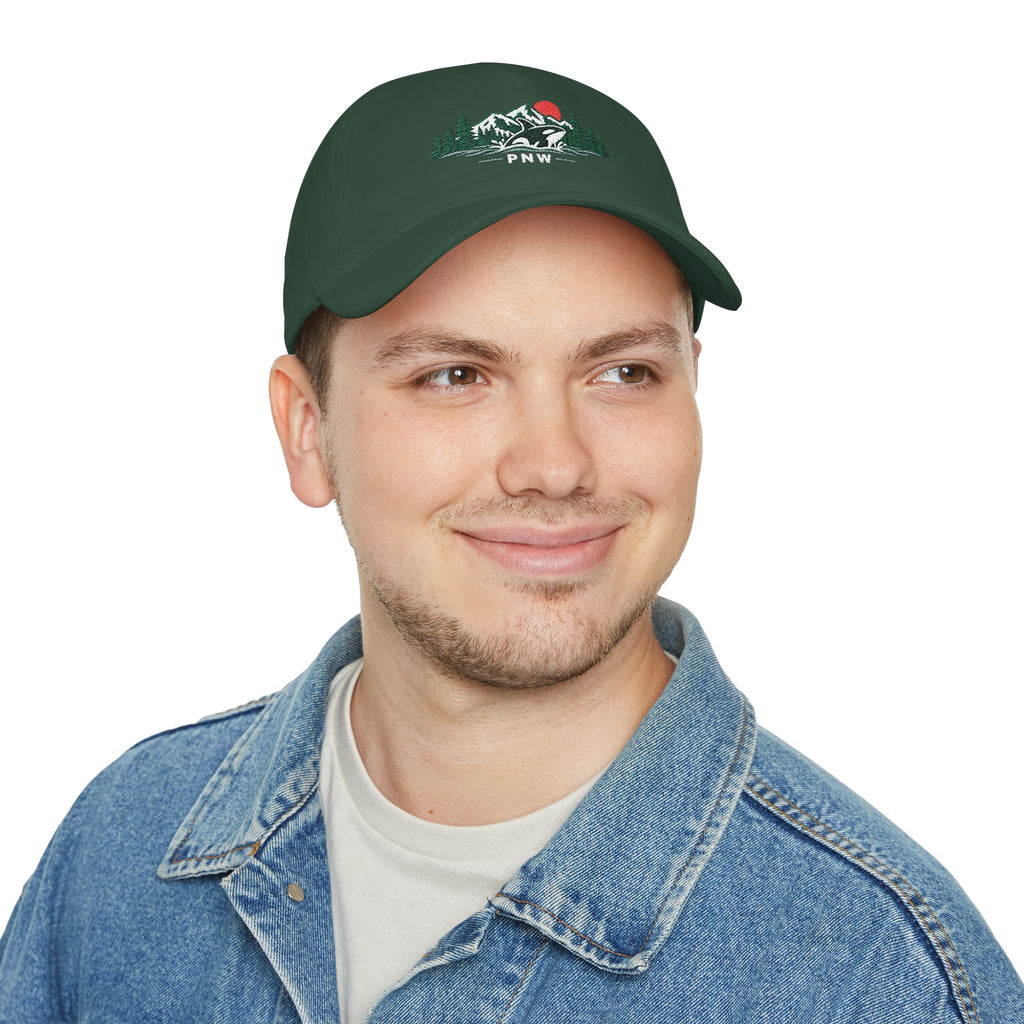 PNW Orca Embroidered Low Profile Cap – Pacific Northwest Mountain & Ocean Dad Hat