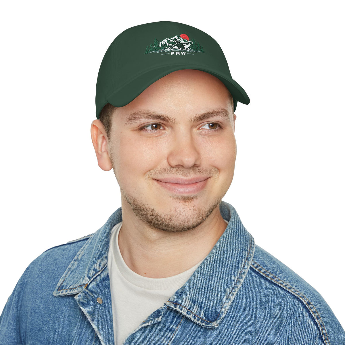 PNW Orca Embroidered Low Profile Cap – Pacific Northwest Mountain & Ocean Dad Hat
