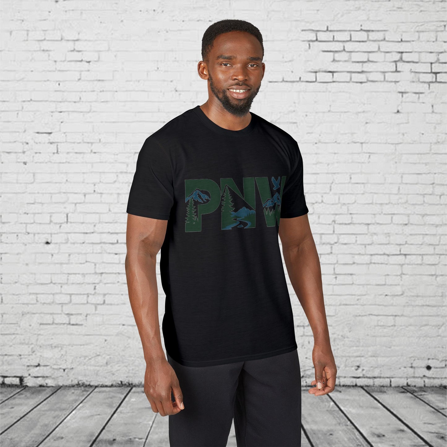 PNW Performance T-Shirt | Pacific Northwest Mountain & Evergreen Moisture-Wicking Athletic Tee