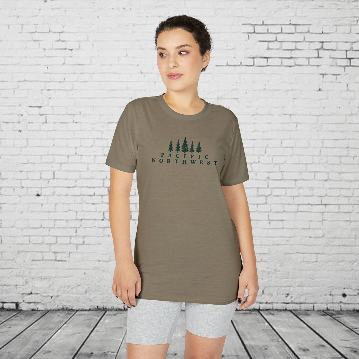 Pacific Northwest Evergreen Sasquatch T-Shirt – Minimalist PNW Forest Tee