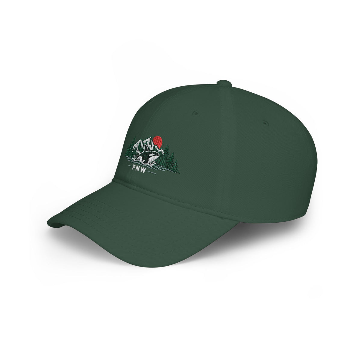 PNW Orca Embroidered Low Profile Cap – Pacific Northwest Mountain & Ocean Dad Hat