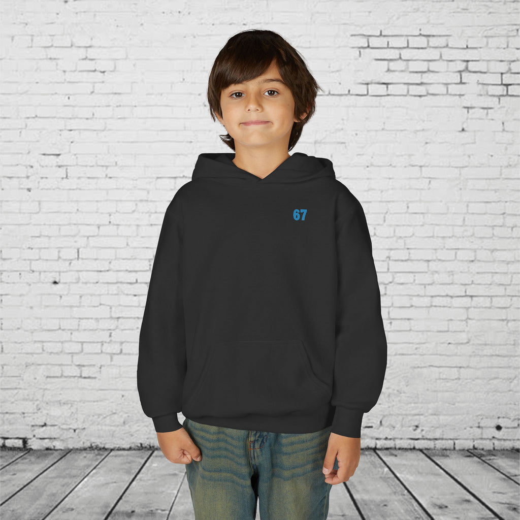 6 7 Kids Hoodie | Charlotte Hornets Blue Number Hoodie | Youth Sports Team Style Sweatshirt | Bold Blue 6 7 Hoodie for Boys & Girls