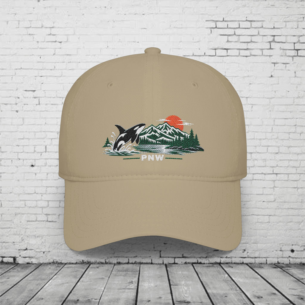 PNW Breaching Orca Embroidered Low Profile Cap – Pacific Northwest Mountain & Ocean Hat