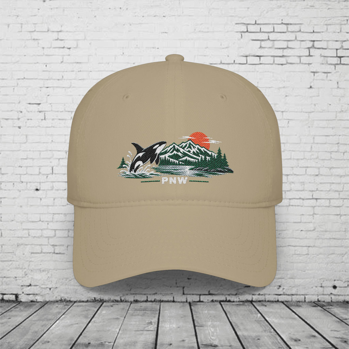 PNW Breaching Orca Embroidered Low Profile Cap – Pacific Northwest Mountain & Ocean Hat