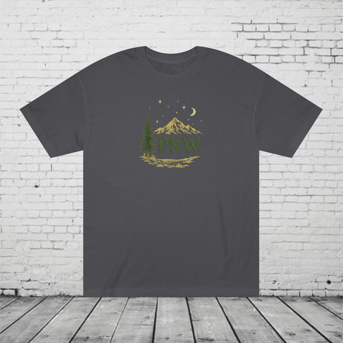 PNW Mountain & Pine Tree Tee | Pacific Northwest Sasquatch Adventure Shirt