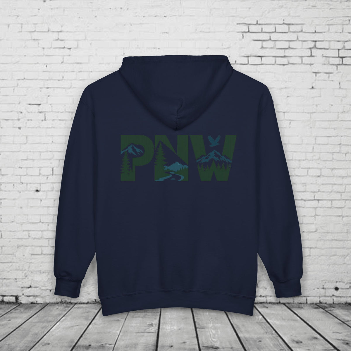 PNW Pacific Northwest Adventure Graphic Back Print Hoodie