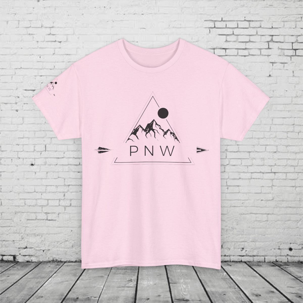 PNW Triangle Mountain T-Shirt - Minimalist Pacific Northwest Outdoor Graphic Tee