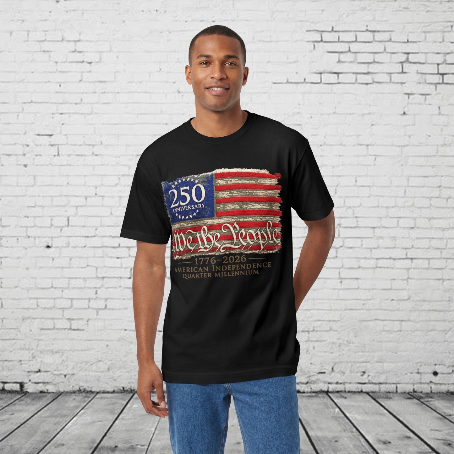 America 250 Patriotic Flag T-Shirt | USA 250th Anniversary 1776–2026 Independence Day Tee