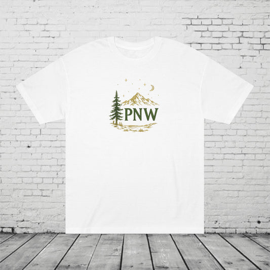 PNW Mountain & Pine Tree Tee | Pacific Northwest Sasquatch Adventure Shirt