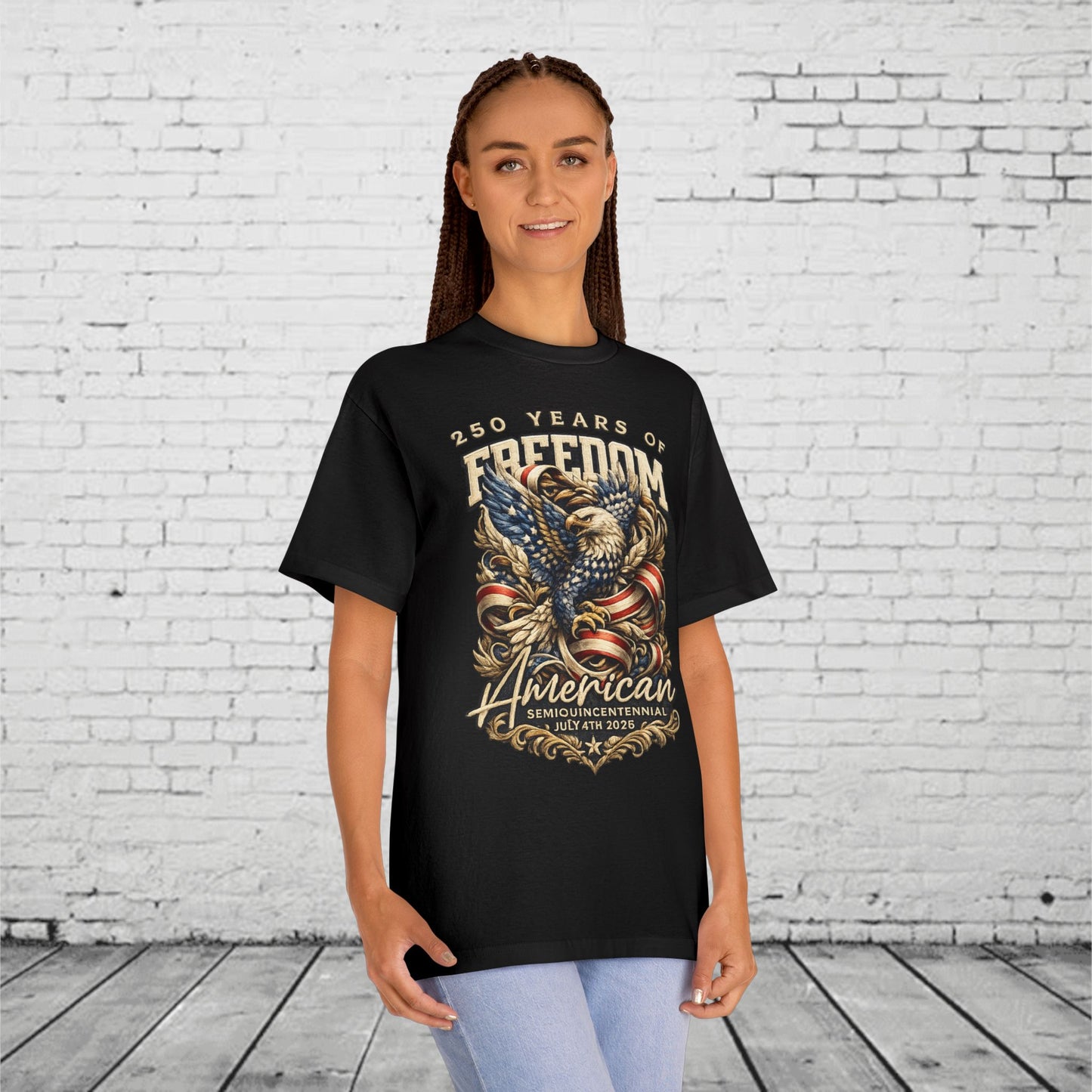 250 Years of Freedom American Eagle Tee | Patriotic July 4th 2026 Semiquincentennial Unisex T-Shirt