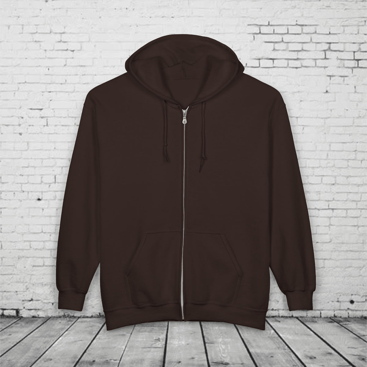 Pacific Northwest Mountain Lake Full-Zip Hoodie – PNW Evergreen Outdoor Back Graphic