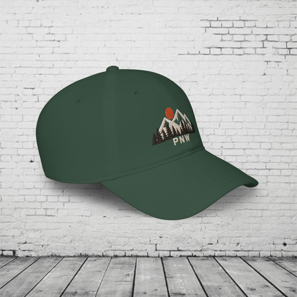 PNW Ridgeline Embroidered Low Profile Cap – Pacific Northwest Mountain & Evergreen Dad Hat