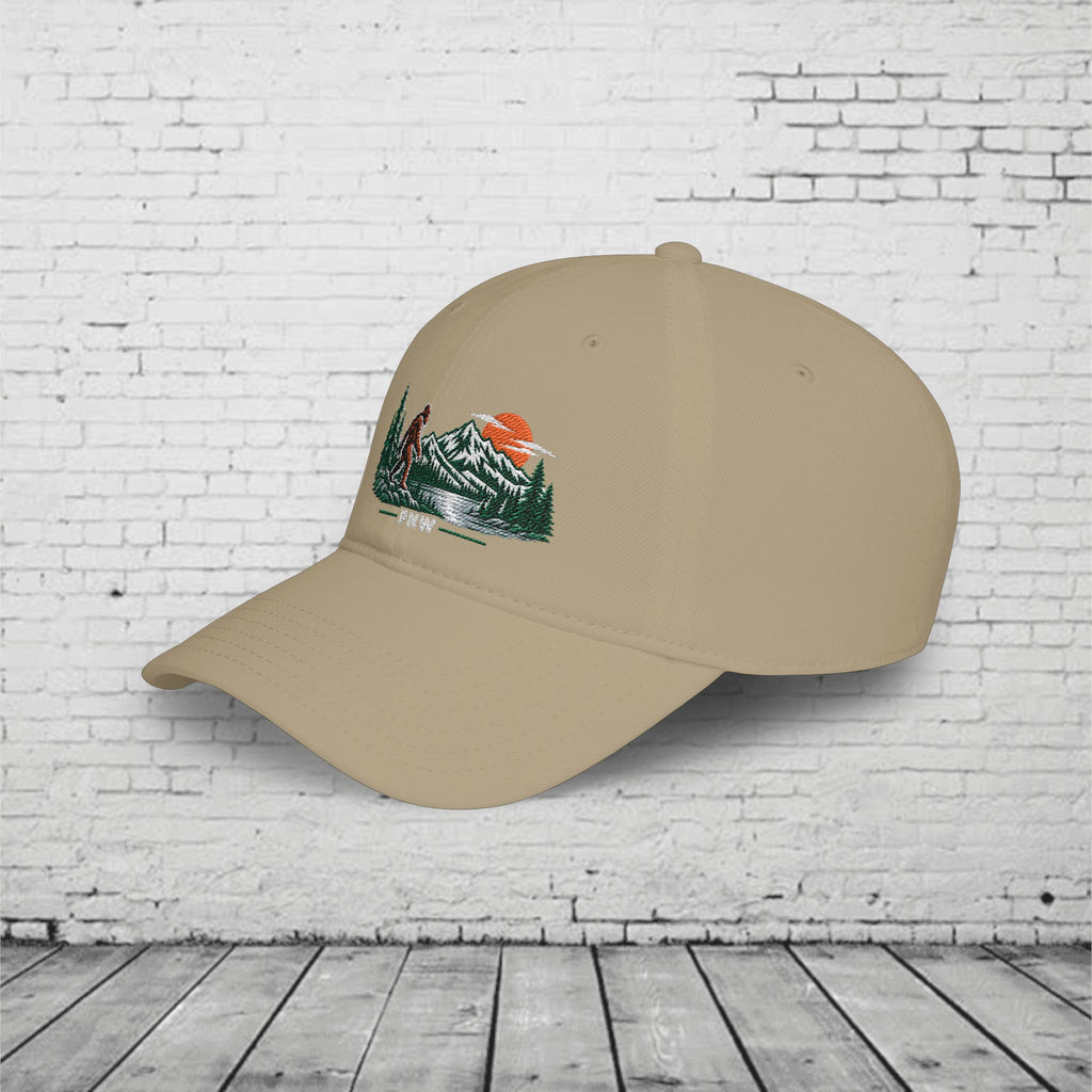 PNW Sasquatch Embroidered Low Profile Cap – Pacific Northwest Bigfoot Mountain Hat