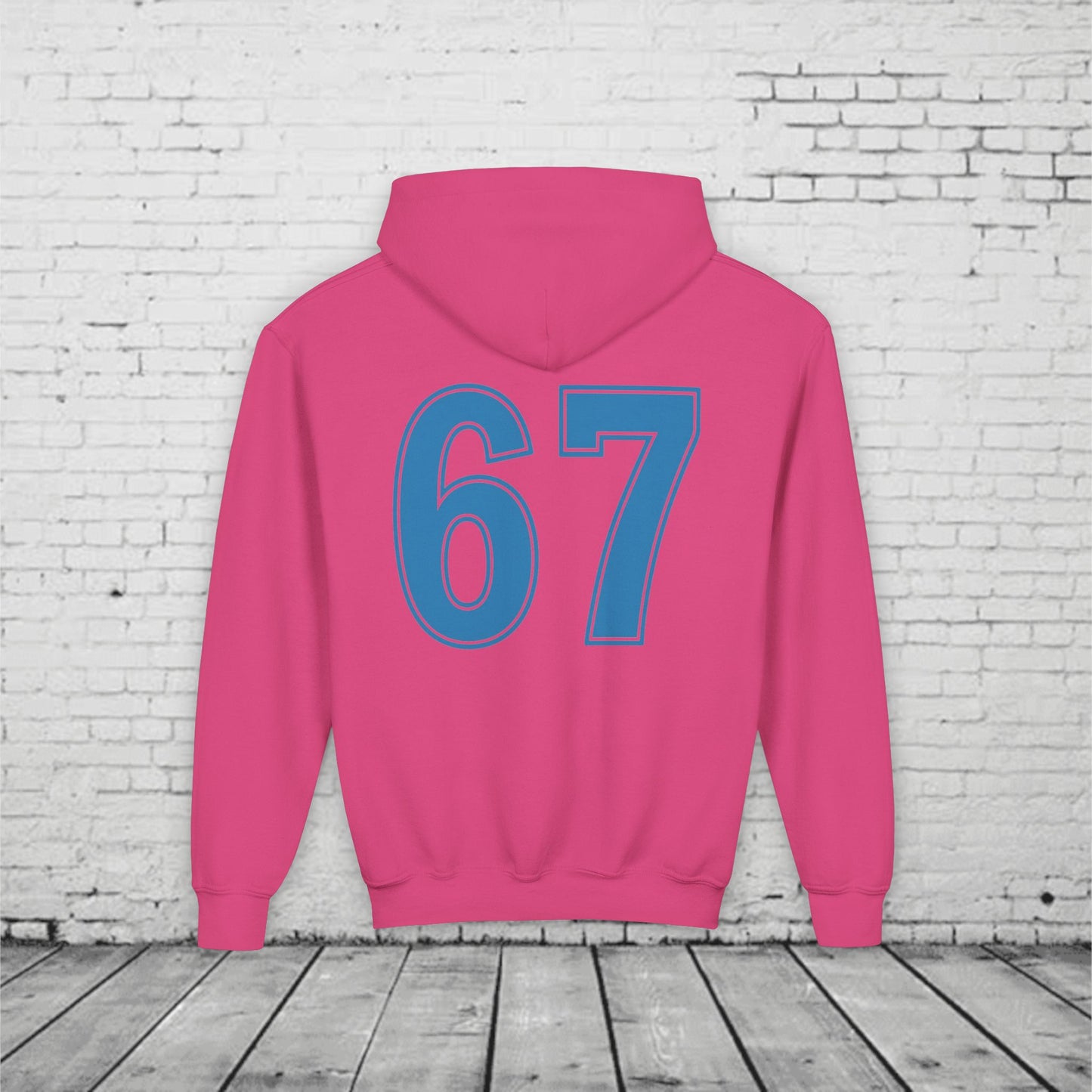 6 7 Kids Hoodie | Charlotte Hornets Blue Number Hoodie | Youth Sports Team Style Sweatshirt | Bold Blue 6 7 Hoodie for Boys & Girls