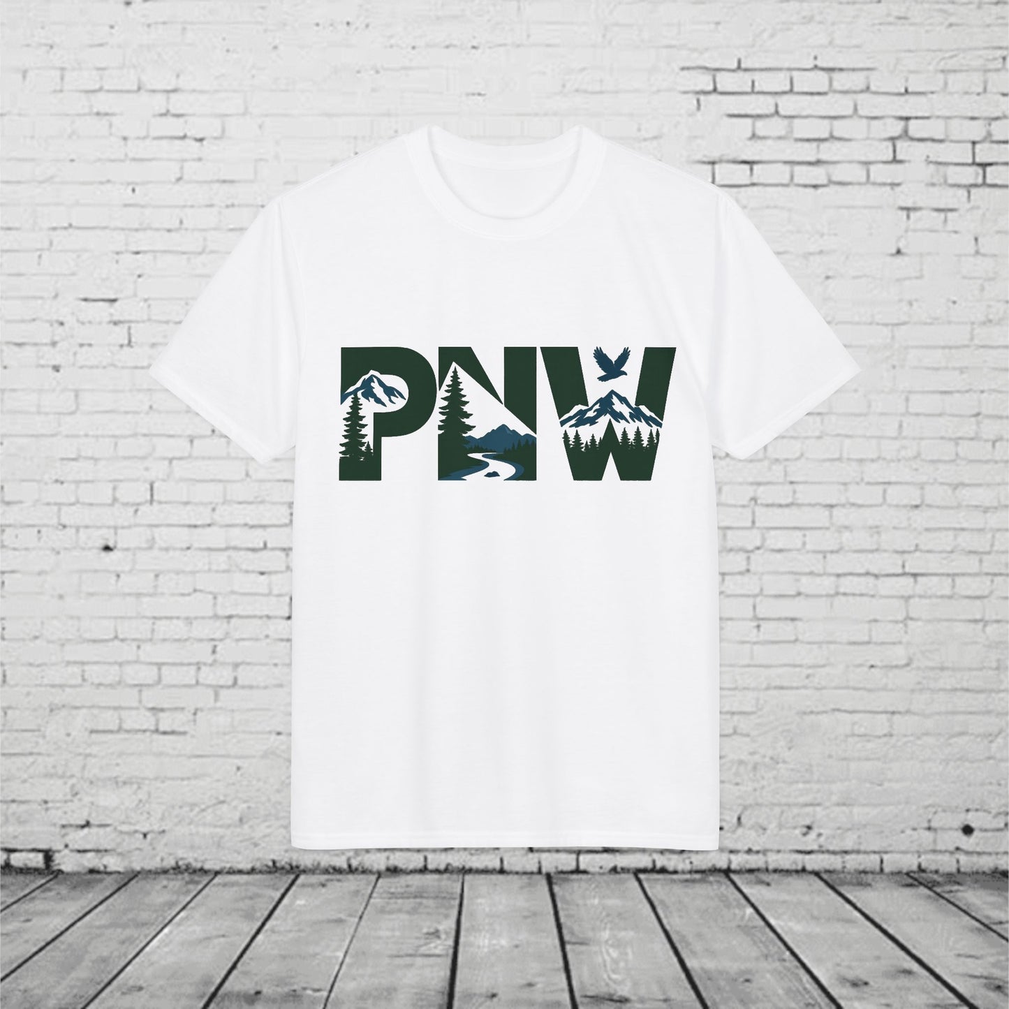 PNW Performance T-Shirt | Pacific Northwest Mountain & Evergreen Moisture-Wicking Athletic Tee