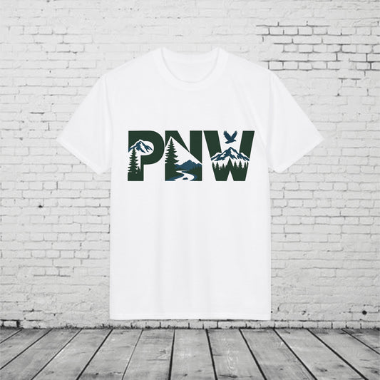 PNW Performance T-Shirt | Pacific Northwest Mountain & Evergreen Moisture-Wicking Athletic Tee