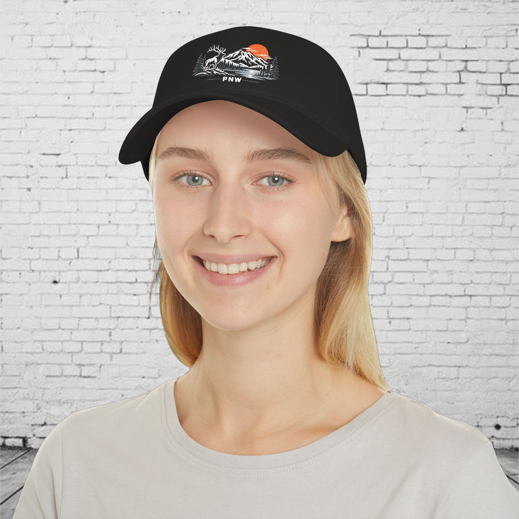 PNW Elk Embroidered Low Profile Cap – Pacific Northwest Mountain Wildlife Dad Hat