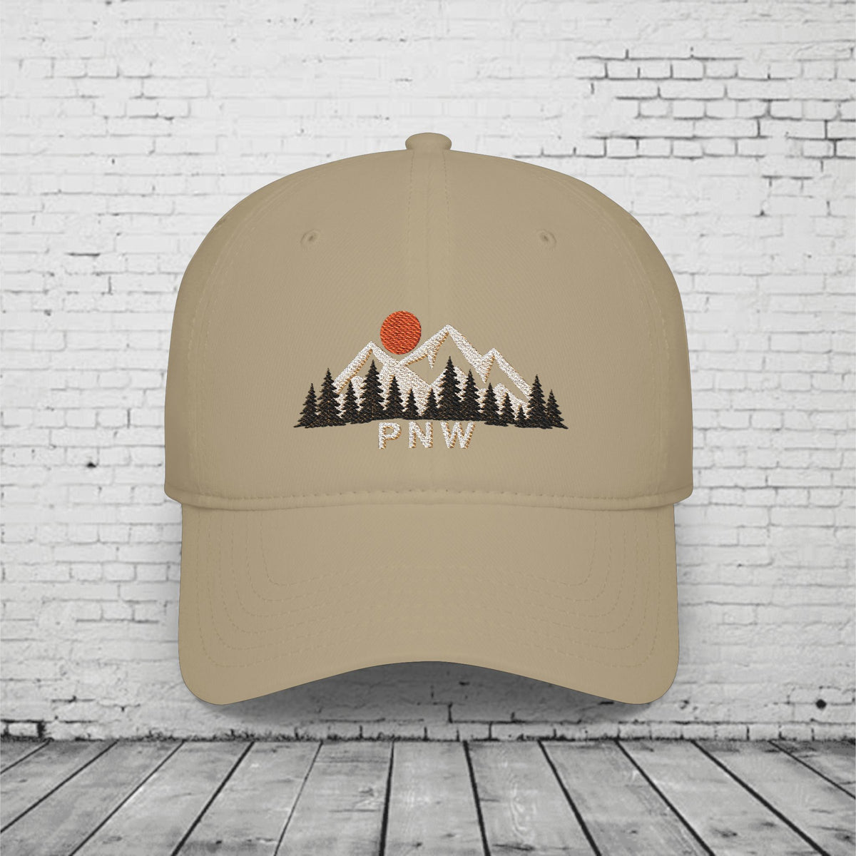 PNW Ridgeline Embroidered Low Profile Cap – Pacific Northwest Mountain & Evergreen Dad Hat