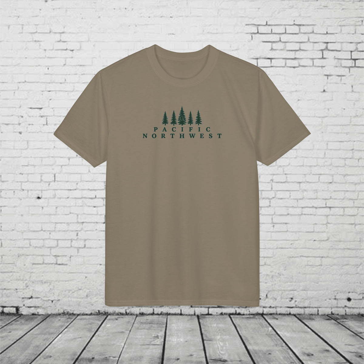 Pacific Northwest Evergreen Sasquatch T-Shirt – Minimalist PNW Forest Tee